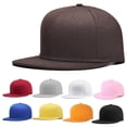 thumbnail image 2 of Snapback Adjustable Men's and Women Solid Plain Flat Brim Hat Baseball Cap Hip Hop Style, 2 of 18