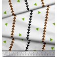 thumbnail image 2 of Soimoi Green Moss Georgette Fabric Geometric Triangle & Jamdani Printed Fabric 1 Yard 42 Inch Wide, 2 of 2