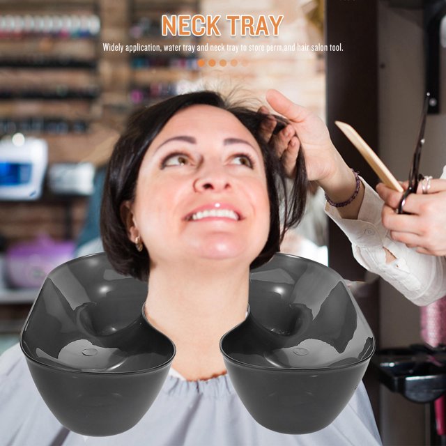 ETHZZLE Shampoo Tray Hair Dye Collar Environmentally Friendly Plastic Black 1Set for Professional Use