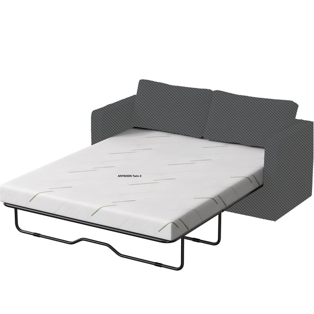 Anykoon Twin Size 4 Inch Gel Memory Foam Sofa Bed Mattress Cushion, CertiPUR-US & OEKO-TEX Certified, Medium Firm