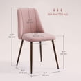 thumbnail image 3 of HOMCOM Ensemble de 4 Chaises de Salle à Manger, Chaise d'Appoint en Velours, Rose, 3 of 10