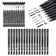 thumbnail image 2 of 8 /12Pcs Calligraphy Brush Pen Set - Flexible Nibs for Hand Lettering, Sketching & Comic Art - Black Ink Artist Markers - Professional Drawing Tools for Beginners & Creatives, Cxui Paint Pen Black, 2 of 9