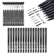 Ynlkorvg 8/12Pcs Calligraphy Pens Brush Marker Art Drawing Pen Set Writing Black Needle Pen Comic Design Border Art Hook Pen Hand Drawn Sketching Pen 8/12ml