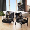 thumbnail image 1 of Designart « Ebony Geode Abstraction I » Fauteuil d'Appoint Rembourré en Marbre Noir - Fauteuil Moderne pour Salon, 1 of 7