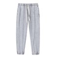 thumbnail image 1 of Men's Casual Fashion Washed Solid Color Drawstring Elastic Waistband Pocket Pants, 1 of 2