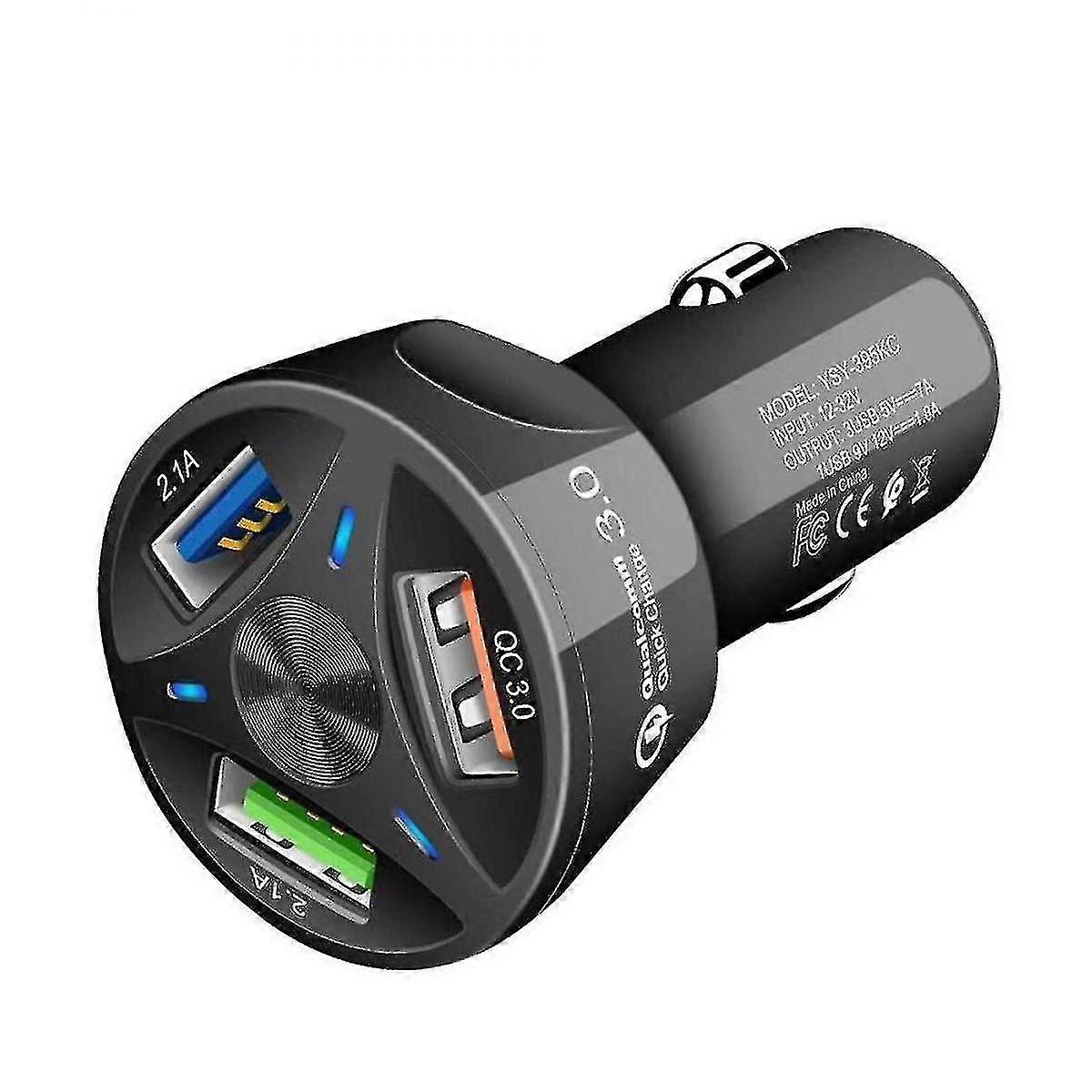 Usb Quick Car Charger Qc3.0 Adapter, 3-port Usb 35w High Power Vehicle Fast Charger Car Phone Charger Multi-function Car Adapter compatible Iphone, Samsung_Perfect Gift