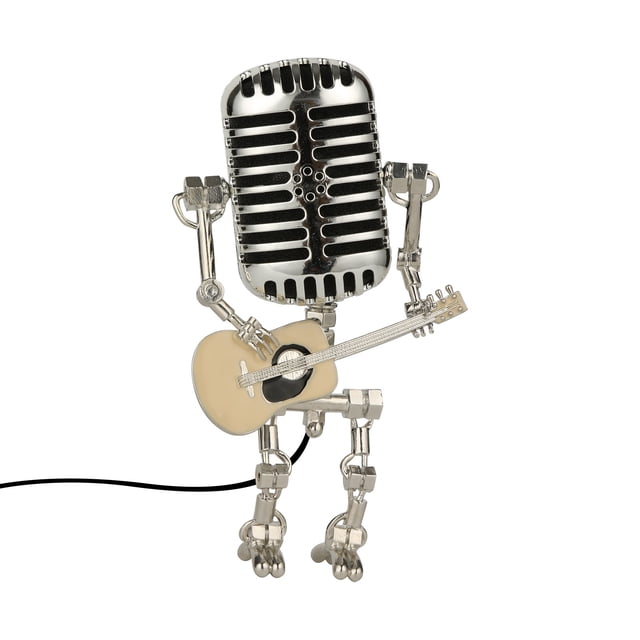 Meitianfacai Vintage Microphone Robot Table Lamp Home Desktop Decoration