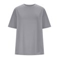 thumbnail image 3 of Plebaso T-Shirts Surdimensionnés pour Femmes 2025 Manches Courtes Hauts Amples Col Rond Décontracté Uni T-Shirts Basiques pour Femmes, 3 of 5