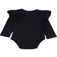 thumbnail image 2 of Infant Baby Girl Basic Ruffle Long Sleeve Cotton Romper Bodysuit Tops Clothes, 2 of 3