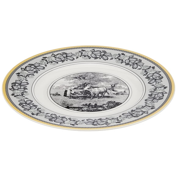 Villeroy & Boch Audun Ferme Salad Plate, 8.5 in, White/Gray/Yellow