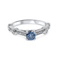 thumbnail image 3 of 3/4ct Blue Diamond Modern Engagement Ring 14K White Gold, 3 of 4