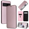 thumbnail image 1 of Étui pour Google Pixel 7 Pro 5G, Étui Folio à Rabat Magnétique en Cuir Fibre de Carbone avec Porte-Cartes et Support, 1 of 5