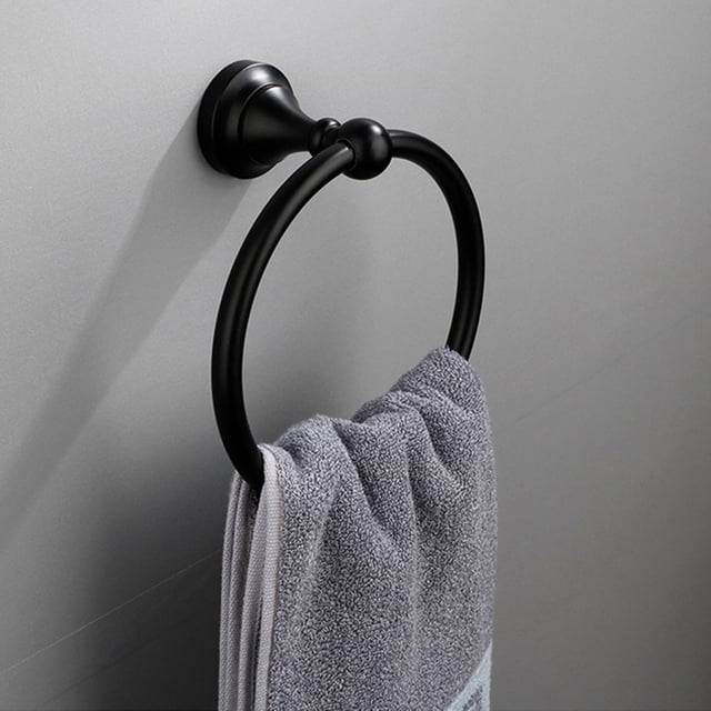 Hand towel ring stainless steel wall mount for bathroom or kitchen, rust proof modern design, easy installation, space saving
