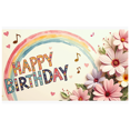 thumbnail image 3 of Colorful Flower Themed Happy Birthday Banner Background Party Decorations Backdrop for Birthday Party Photography Props Decor Happy Events, 3 of 4