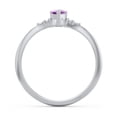 thumbnail image 4 of Birthstone Heart Ring with Shoulder Accents - Amethyst (February), 4 of 4