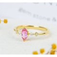 thumbnail image 1 of Yellow Gold Over Natural Pink Sapphire And Moissanite Engagement Gift Ring, 1 of 4