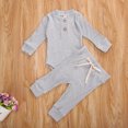 thumbnail image 3 of Combinaisons pour Bébés, Boutons Col Rond à Manches Longues Haut + Pantalon Long Élastique, 3 of 7