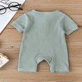 thumbnail image 4 of Baby Girl Boy Solid Romper Short Sleeve Jumpsuit Button Cotton Clothing, 4 of 5