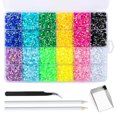 thumbnail image 3 of pitrice 19200pcs 12-Color FlatBack Crystal Glass crafts Nails Rhinestones Round Gems Set Clear Rhinestones Rhinestones Round Nail Art Decoration DIY Craft, 3 of 9