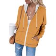 thumbnail image 4 of Timegard Vestes à Capuche Zippées pour Femmes Manches Longues Chandails en Molleton Décontractés Mode Automne avec Poches, 4 of 7