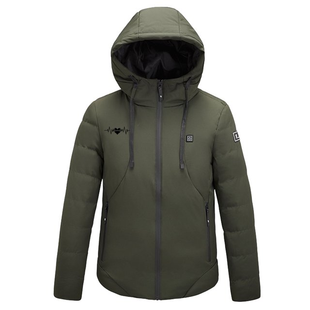 Penkiiy Heated Jackets for Women Men USB Intelligent Constant Temperature Heated Windproof Plus Size Men And Women Winter 4 Heated Jacket Coat L Army Green