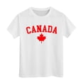 thumbnail image 1 of GDREDA Canada T-Shirts à Imprimé Drapeau Canada Day T-Shirt à Manches Courtes pour Filles T-Shirt d'Été à Col Rond Coupe Décontractée T-Shirts Basiques, 1 of 3