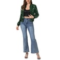 thumbnail image 2 of INSPIRE CHIC Women's Sequin Jacket Zipper Closure Hidden Pockets Bomber Jacket Dark Green L, 2 of 6