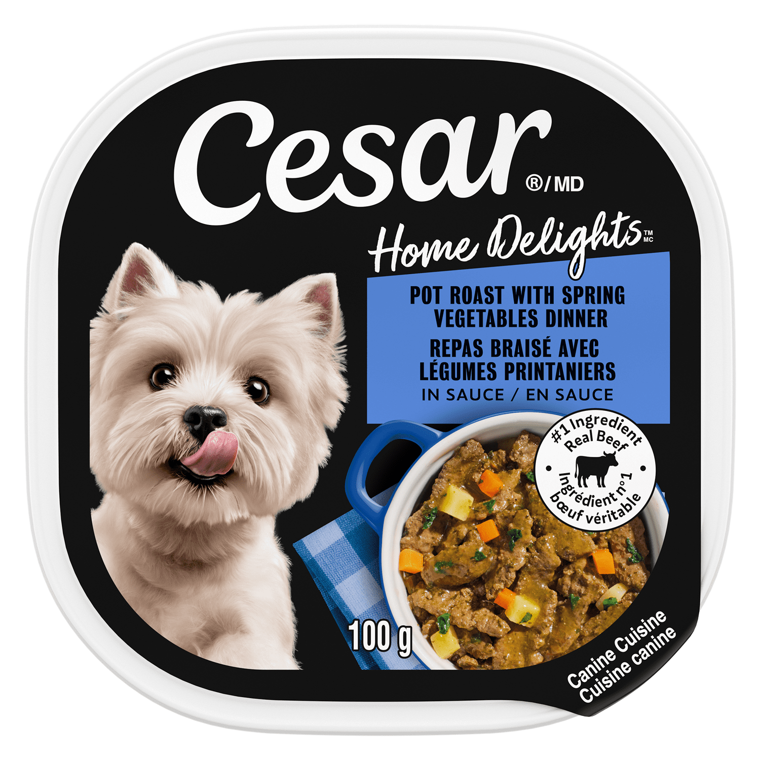 Cesar Home Delights Pot Roast with Spring Vegetables Soft Wet Dog food