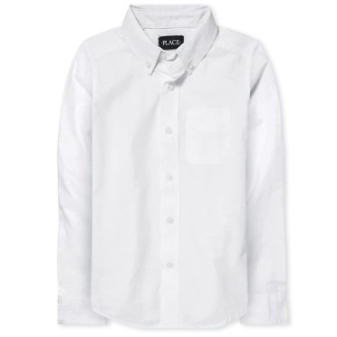 The Children's Place Big Boys' Long Sleeve Uniform Oxford Shirt, White 5063, XXL(16)