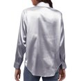 thumbnail image 2 of Innerwin Tops Lapel Neck Women Shirts Work Button Down Single Breasted Blouse Gray S, 2 of 7