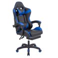 thumbnail image 2 of Melior Home Reclining Leather Gamer's Chair Ergonomic Support High Back Massage Wheels, Blue, 2 of 11