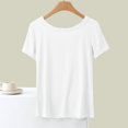 thumbnail image 4 of Yuyuzo Hauts de Pyjama pour Femmes Col Ras du Cou T-Shirts à Manches Courtes Décontractés d'Été Confortables Amples Blouses, 4 of 6