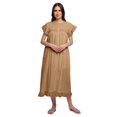 thumbnail image 1 of Moomaya Robe de Nuit d'Allaitement à Col Rond Uni pour Femmes en Coton, 1 of 6
