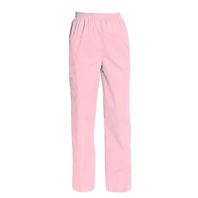 Women's Full Elastic Waist Cargo Scrub Pants