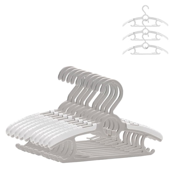 Adjustable Baby Hangers, 11inch-14.5inch Non-Slip Kids Hangers, Space Saving Plastic Hanger for Nursery Closet 10 Pack