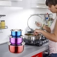 thumbnail image 5 of zanvin Gadgets de Cuisine Style Thaï Ensemble de Trois Casseroles de Cuisson de 3 avec Couvercle, Bassine de Repas de Fruits de Mer Polyvalente en Acier Inoxydable, 5 of 5