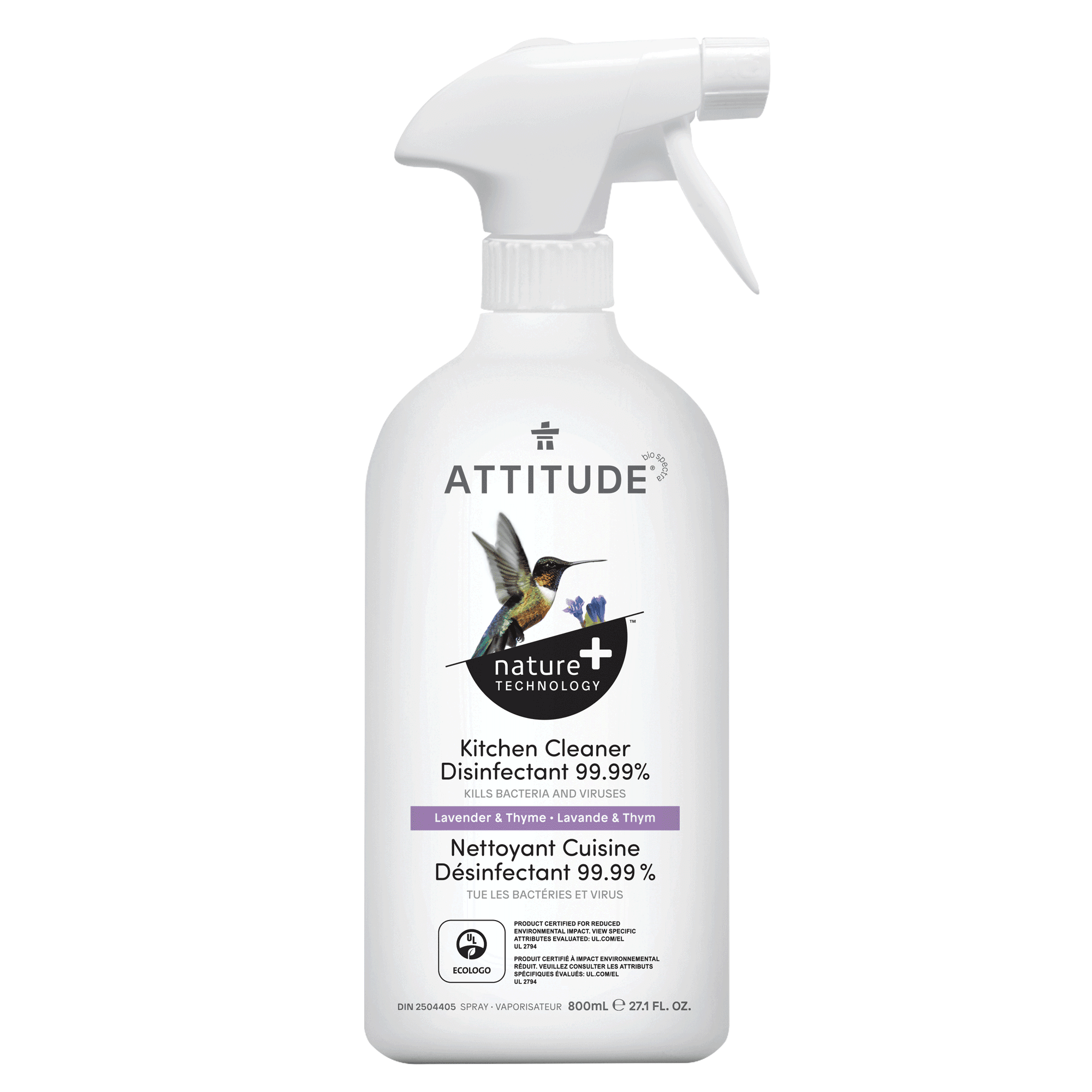 Attitude Kitchen Cleaner Disinfectant 99.99% 800ml
