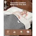 thumbnail image 2 of QinaQin 84x90 Inch California Queen Size Machine Washable Dual Control Electric Blanket Premium Thick Tufted Sherpa Enhanced Heating System Gray, 2 of 9
