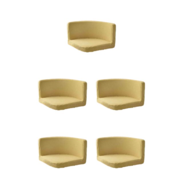 kurtrusly Trilateral Chair Covers Wide Application And Strong Elastic Chair Protection Made Easy Polyester Cover Chairs Decoration cream-coloured 5Set