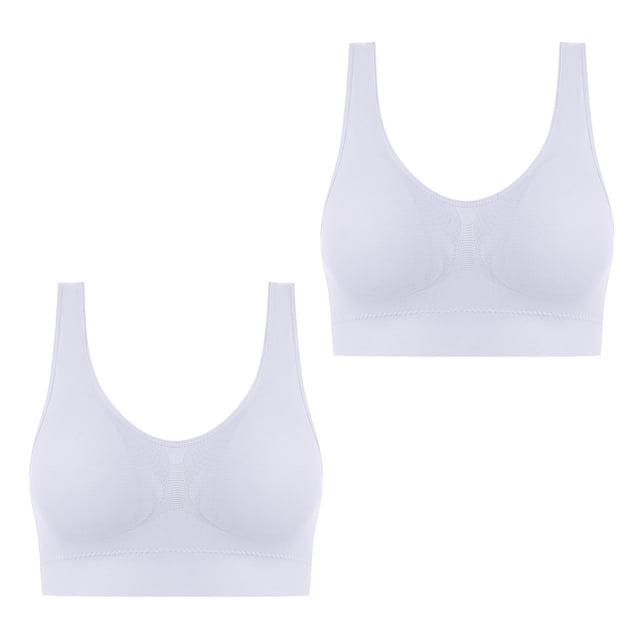 AherBiu 2pc Plus Size Sports Bras for Women Large Bust High Support Padded Bralettes Seamless Workout Underwear