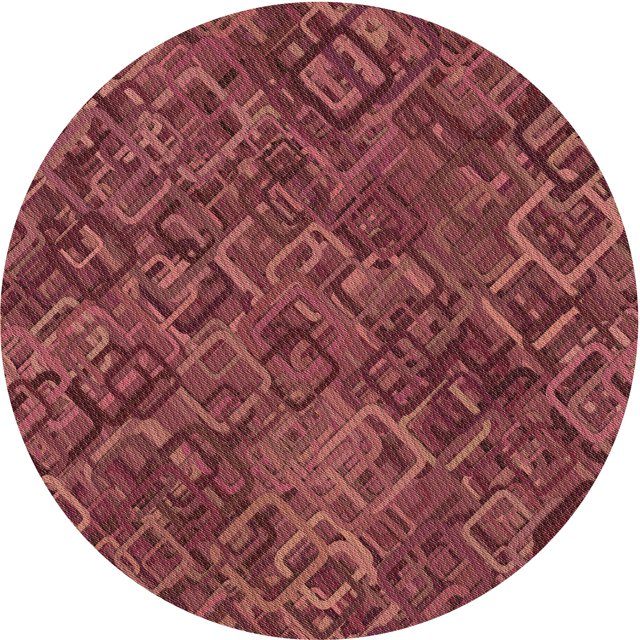 Ahgly Tapis Rond Lavable en Machine Intérieur Transitionnel Orange, 3 Pieds Rond