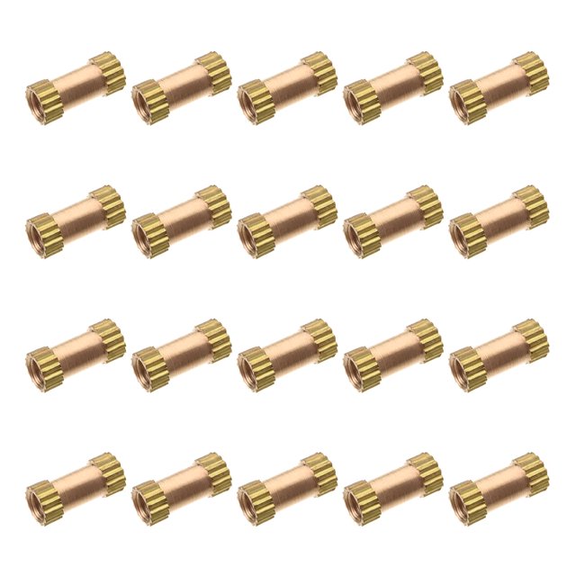 Wekity M2.5x8mm Female Thread Knurled Nuts,200PCS Hx3.8mm OD Brass Threaded Insert Embedment Nuts Hydraulic Welded Joint Injection Molding Assortment Kit for 3D Printing Injection Molding-0621