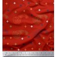 thumbnail image 1 of Soimoi Modal Satin Fabric Paisley & Jamdani Decor Fabric Printed Yard 42 Inch Wide, 1 of 2