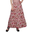 thumbnail image 1 of Moomaya Jupe Longue Imprimée pour Femmes Style Portefeuille Grande Taille Jupe Maxi à 3 Niveaux, 1 of 6