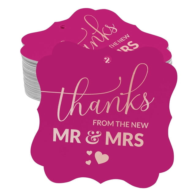 Inkdotpot Real Rose Gold Foil Thanks From The New Wedding Tags Favor Bracket Shape Hang Pack Of 100 Paper Tags