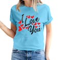 thumbnail image 2 of Pisexur Valentines Day T-shirt Top T-shirt à Manches Courtes Imprimé Amour de la Saint-Valentin pour Femmes, Col Rond, 2 of 5
