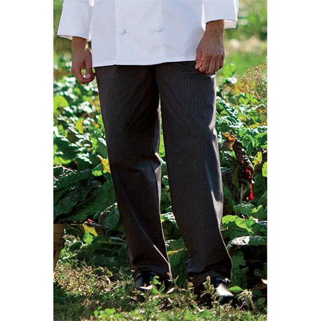 Uncommon Threads 4003-3710 Pantalon de Chef Ample Teint en Fil Gris à Rayures Triples - 6XLarge
