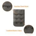 thumbnail image 4 of INSPIRE CHIC 3 Pcs Lady 3 Row 2 Hook Adjustable Underwear Bra Strap Extension Buckle Hooks Dark Gray One Size, 4 of 5