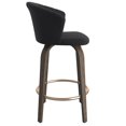 thumbnail image 2 of Modern Velvet and Wood 26" Counter Stool in Black, 2 of 7