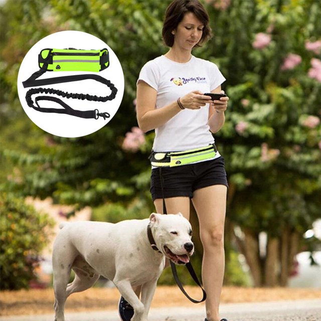 Dog Leash Pet Supplies Puppy Rope Compact Size Handy Hands-free Cord Compact Size Multicolored Multifunctional Polyester Cotton Waist Bag Yellow